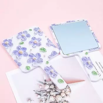 Ручное зеркало для макияжа, портативное маленькое зеркало, квадратные зеркала с ручкой, креативный дизайн, портативное зеркало, все необходимое для путешествий