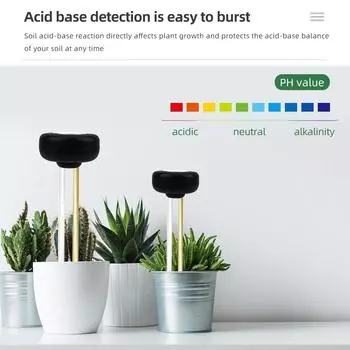 Ручной 3 в 1 тестер почвы, измеритель влажности почвы, плодородия, pH-метр, детектор влажности почвы для цветочных растений, анализатор кислотности для сада чёрный