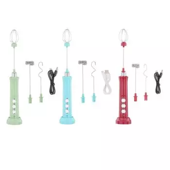 Ручной электрический миксер-блендер для взбивания молока для горячего шоколада красный