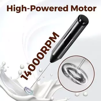 Ручной электрический вспениватель молока с венчиком и подставкой из нержавеющей стали, ручной миксер для напитков, яиц, кофе, латте, капучино, матча