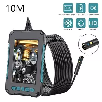 Ручной эндоскоп 4,3-дюймовый IPS-экран 1080P с высоким разрешением IP68 Промышленные домашние эндоскопы с 10M