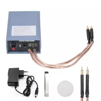 Ручной аппарат точечной сварки высокой мощности 5000 Вт, портативный, регулируемый ток 0-800 А US Plug синий