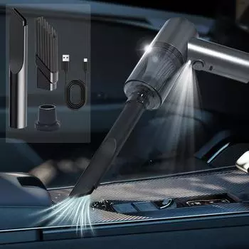 Ручной автомобильный пылесос Мощный всасывающий маленький автомобильный пылесос Мини-пылесборник с USB Портативный пылесос серый