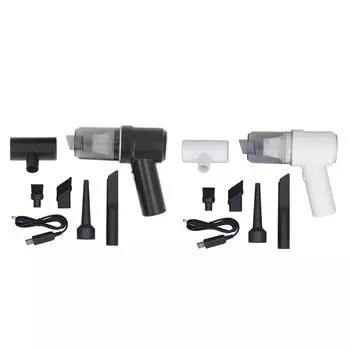 Ручной автомобильный пылесос с мощным всасыванием 2 в 1, небольшой автомобильный пылесос, убирающий пыль для H Black