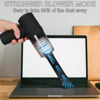 Ручной автомобильный пылесос, тряпка со сжатым воздухом, мощный мощный всасывающий аккумулятор, электрический пылесос для удаления пыли, очиститель клавиатуры белый