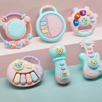 Ручной барабан-погремушка для детей раннего образования 0-12 месяцев с китайской музыкой, детские игрушки E