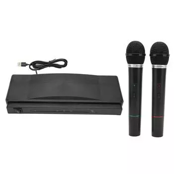 Ручной беспроводной микрофон 1 приемник для 2 микрофонов 2.4G VHF динамический караоке микрофон для выступления