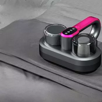 Ручной беспроводной пылесос Chigo: Умный двойной очиститель для кроватей от клещей LED Light (No Slap) - 80W 7.4V