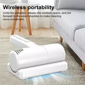 Ручной беспроводной пылесос для матраса, средство для удаления пыли, мощный, сильное всасывание, высокоэффективная фильтрация, перезаряжаемый пылесос белый