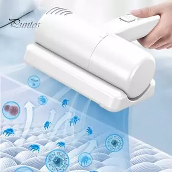 Ручной беспроводной пылесос для матраса, средство для удаления пыли, мощный, сильное всасывание, высокоэффективная фильтрация, перезаряжаемый пылесос белый