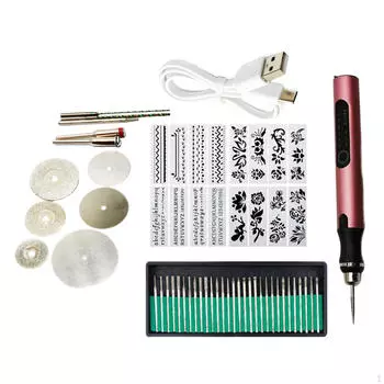 Ручной беспроводной вращающийся инструмент, 60 штук, для резки гравировки и обрезки серебряный