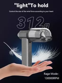 Ручной бесщеточный двигатель 130000 об/мин 3 регулируемые скорости X3 Violent Blower Mini Turbo Jet Fan Скорость ветра 53 м/с промышленный канальный вентилятор