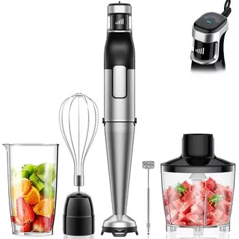 Ручной блендер BESROY, блендер с регулируемой скоростью вращения, детское питание, 20000 об/мин, совместимый со льдом, ручной миксер 7 в 1, электрический венчик, соковыжималка, миксер, кухонный комбайн, простой в использовании
