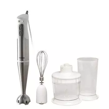 Ручной блендер Iris Ohyama White 4-в-1 для измельчения, смешивания, взбивания, взбивания, HBL-200
