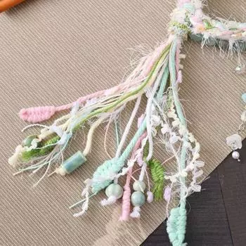 Ручной браслет из веревки, новый китайский стиль, ручная цепочка, браслет с цветком и бисером, модные этнические украшения для женщин