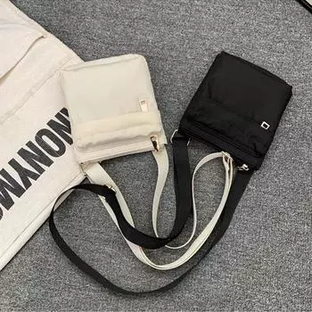 Ручной чехол для телефона через плечо в корейском стиле, мужская квадратная сумка, модная нейлоновая сумка на плечо для бизнеса белый