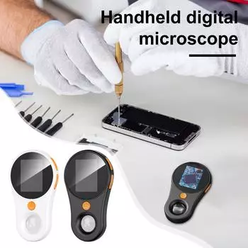 Ручной цифровой микроскоп 2 МП, макро цифровой микроскоп с 8 светодиодными лампами, 500-кратное увеличение, ручная лупа One Size чёрный