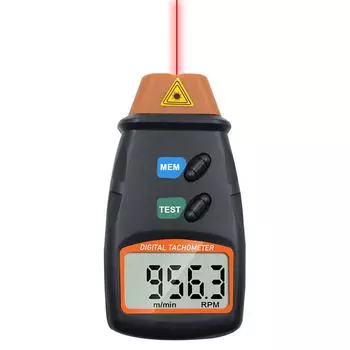Ручной цифровой тахометр 2,5-99999 об/мин, бесконтактный лазерный измеритель скорости вращения с тканевой сумкой для чёрный
