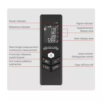 Ручной дальномер цифровой мини дальномер лазерный дальномер портативный электронный чёрный