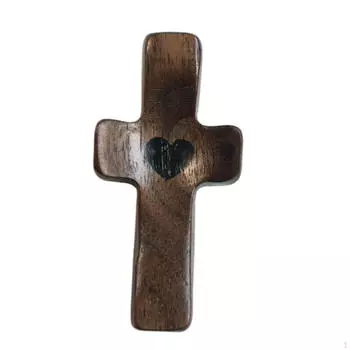 Ручной деревянный крест, деревянный удобный карманный размер, христианская молитва для детей