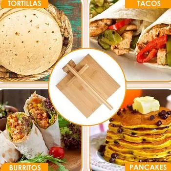 Ручной деревянный пресс для тортильи Эргономичный пресс для пельменей Простой в использовании пресс для тортильи Практичный инструмент для прессования буррито