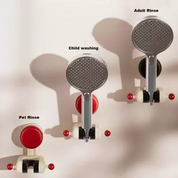 Ручной держатель для душевой лейки с регулируемой присоской, легко устанавливаемый, съемный настенный кронштейн для душевой лейки в ванной комнате чёрный