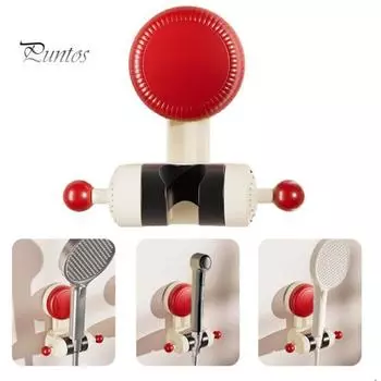 Ручной держатель для душевой лейки с регулируемой присоской, легко устанавливаемый, съемный настенный кронштейн для душевой лейки в ванной комнате чёрный