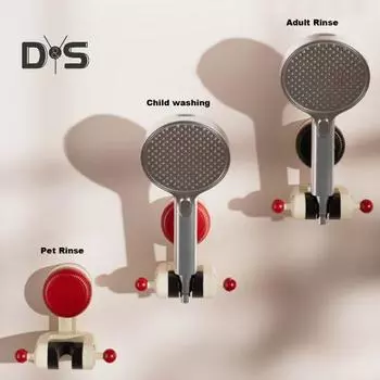 Ручной держатель для душевой лейки с регулируемой присоской, легко устанавливаемый, съемный настенный кронштейн для душевой лейки в ванной комнате чёрный