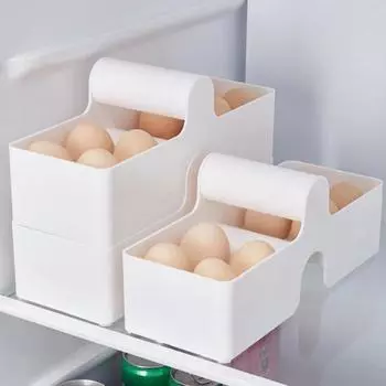 Ручной держатель для яиц Yousheng с ручкой, большая вместимость, легко моется, экономит место, штабелируемый органайзер для яиц, диспенсер