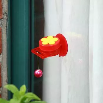 Ручной дозатор корма для колибри, мини-пластиковая кормушка для птиц, садовая поилка для летающих животных с присоской, набор для кормления