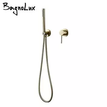 Ручной душ для ванной комнаты, кран для душа с горячей и холодной водой, латунный держатель для душа и настенный смеситель из нержавеющей стали длиной 1,5 м