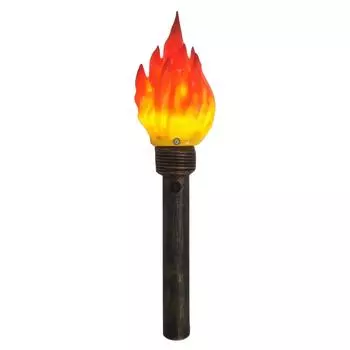 Ручной факел реквизит светодиодный свет, длина 18,05 дюйма, реалистичный факел пламени для вечеринки на тему игр, кемпинга, Хэллоуина, Пасхи, смоляной абажур и ретро-ручка One Size