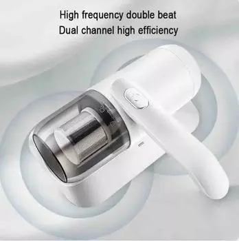 Ручной фильтр из нержавеющей стали Youpin для удаления клещей, несколько фильтров, УФ-автоматическая стерилизация, беспроводной очиститель, постельное белье белый