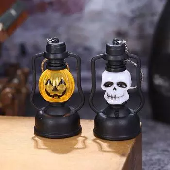 Ручной фонарь из тыквы Пластиковый светодиодный череп Лампа градиентная вспышка Ночной светильник Главная белый