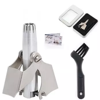 Ручной футляр для удаления волос из носа HIDERME, серебряный резак, неперезаряжаемый резак, можно мыть, гарантия/инструкция, в комплекте, серебряный