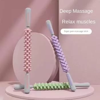 Ручной инструмент для фасции Muscle Roller Stick, ролик для тела для мышц глубоких тканей, массажный ролик для голени, спины, бедра фиолетовый