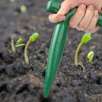 Ручной инструмент для пересадки рассады, регулируемый дырокол со шкалой, удобная простая домашняя садовая сеялка, рассеиватели семян зелёный