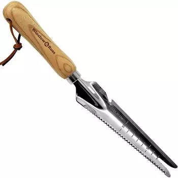 Ручной инструмент для прополки из нержавеющей стали с деревянной ручкой для легкого удаления прополки серебряный