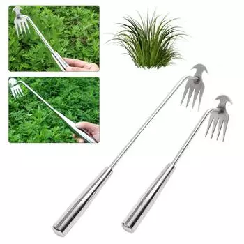 Ручной инструмент для прополки с длинной ручкой, нержавеющий, с антипригарным покрытием, полированная поверхность, многофункциональный инструмент для удаления сорняков, артефакт для прополки L