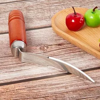 Ручной инструмент для удаления мякоти кокоса с деревянной ручкой из нержавеющей стали и отверстием для ручного удаления