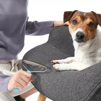 Ручной инструмент для удаления шерсти домашних животных, профессиональный очиститель ковров и диванов синий