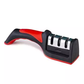 Ручной инструмент для заточки ножей, 3 сегмента, красная и черная многофункциональная точилка для ножей для кухни