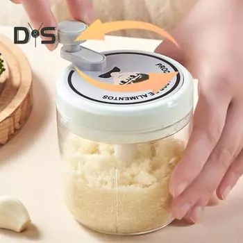 Ручной измельчитель чеснока, 200/400 мл, кухонный комбайн, устойчивое к ржавчине лезвие из нержавеющей стали, легко вращающийся универсальный измельчитель для чеснока, мяса, орехов, овощей 200ML розовый