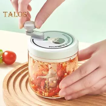 Ручной измельчитель чеснока, 200/400 мл, кухонный комбайн, устойчивое к ржавчине лезвие из нержавеющей стали, легко вращающийся универсальный измельчитель для чеснока, мяса, орехов, овощей 200ML розовый