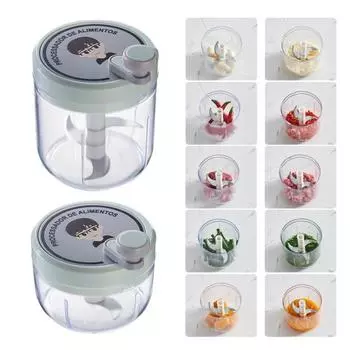 Ручной измельчитель чеснока, 200/400 мл, кухонный комбайн, устойчивое к ржавчине лезвие из нержавеющей стали, легко вращающийся универсальный измельчитель для чеснока, мяса, орехов, овощей 200ML розовый