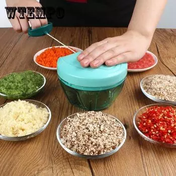 Ручной измельчитель для многофункциональной пищевой промышленности Ореховый измельчитель Пятилистный лезвие Ручной мясорубка Ручной измельчитель овощей Чесночная паста Машина зелёный