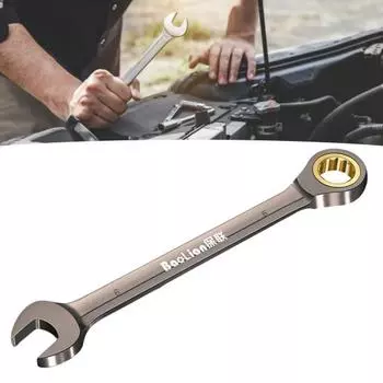 Ручной ключ с трещоткой, высокая твердость, удлиненный торцевой ключ с двойной головкой для мастерской 10