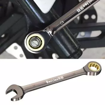 Ручной ключ с трещоткой, высокая твердость, удлиненный торцевой ключ с двойной головкой для мастерской 10