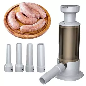 Ручной колбасный шприц с 4 размерами трубок для наполнения колбасы, горизонтальная колбасная машина для коммерческого и бытового использования кофейный