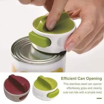 Ручной консервный нож, лезвие из нержавеющей стали, портативный многофункциональный вращающийся инструмент для открывания банок, кухонный гаджет, шеф-повар от артрита для пожилых людей зелёный